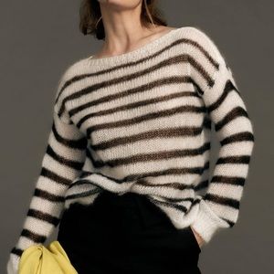 Maeve Sheer Oversized Italian Wool Sweater, Size S